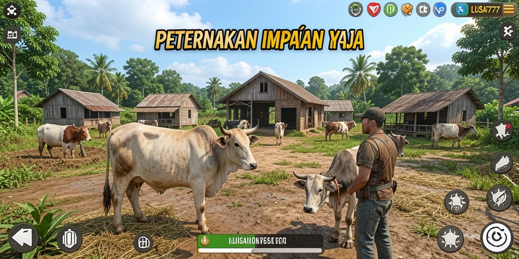 Tampilan gameplay seru dalam LUSA777 yang memberikan pengalaman bertani menyenangkan.